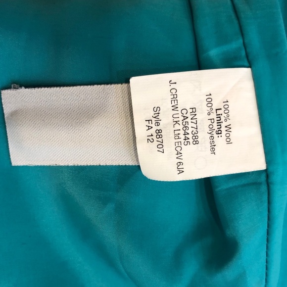 Jcrew no 2 pencil skirt. Wool, size 8. Turquoise. - Picture 2 of 6